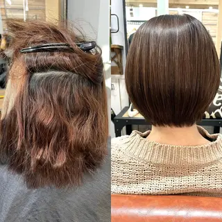 ショート カラー パーマ 縞田 健一のヘアスタイル