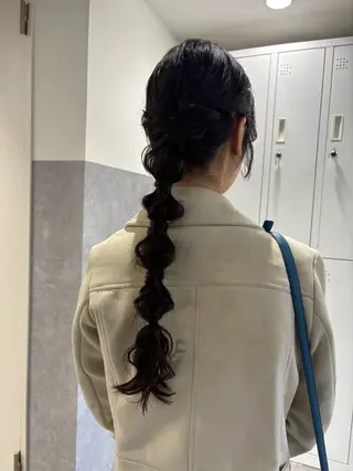 ヘアアレンジ ベージュ、ブラウン ／ボブ　ユミのヘアスタイル