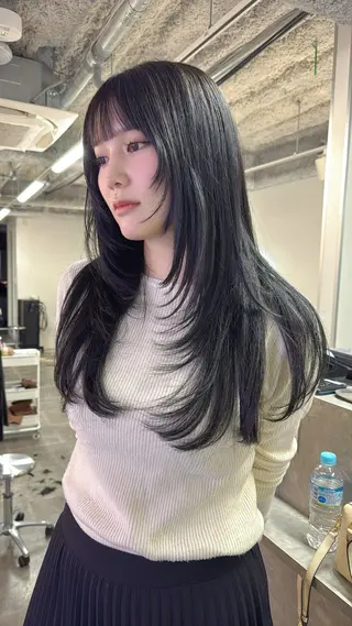 ロング カラー 新宿/髪質改善/ レイヤー/サカキのヘアスタイル