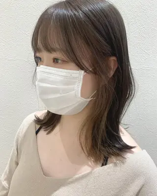 セミロング カラー hubhair レイヤー/透明感のヘアスタイル