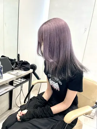 ミディアム カラー 韓国ハイレイヤー ハッシュカット特化のヘアスタイル