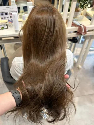 ロング 恵比寿結べるレイヤー 地毛風カラー大場のヘアスタイル