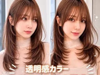 ロング カラー 💙レイヤー縮毛矯正 大宮/虎白💙のヘアスタイル