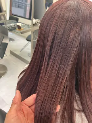 セミロング カラー 韓国エクステ／羽エク ダブルスキル💛のヘアスタイル
