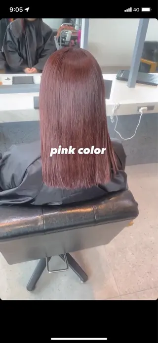 ミディアム カラー Agu peachのヘアスタイル