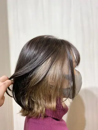 セミロング カラー ヘアアレンジ ✨錦糸町ブリーチ/ ホワイトカラー皇気✨のヘアスタイル