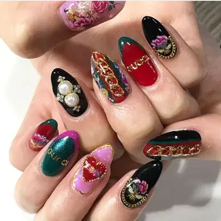 ネイル 渋谷／チップ長さ出し 👑アプレgel-xのネイルデザイン