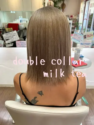 ミディアム カラー GLAD 萩原のヘアスタイル