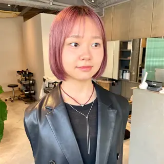 ショート カラー なかがきはな/ボブ/ レイヤー/パーマのヘアスタイル