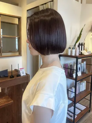 ショート カラー 上品な暖色/丸みボブ Chie🪷のヘアスタイル