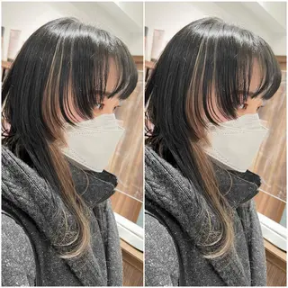 ロング カラー 全席個室 暖色カラー Zina松園優香🌸のヘアスタイル