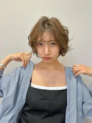 ショート パーマ ボブ/パーマ 村中　仁人のヘアスタイル