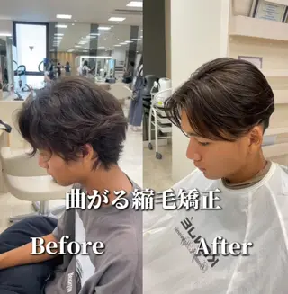 メンズ シャドウパーマ／骨格 矯正カット　トモキのヘアスタイル