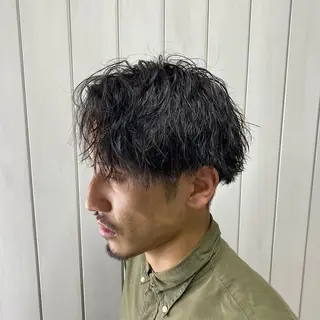 ミディアム パーマ 広島メンズ美容師 syuのヘアスタイル