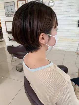 ショート 黒田瀬奈/ボブ まろやかベージュのヘアスタイル