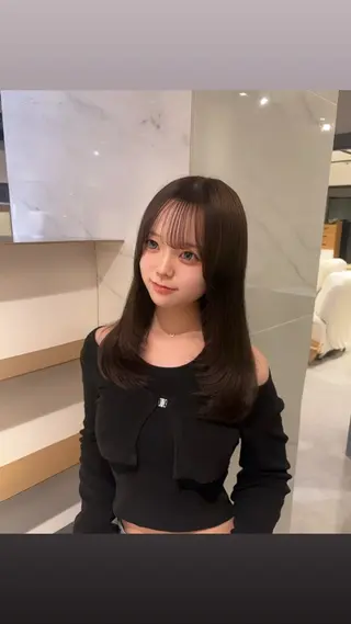 ロング カラー Ranjyu/レディ ース韓国ワンホン🎀のヘアスタイル