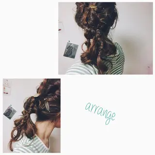 セミロング ヘアアレンジ くるくるパーマ aikoのヘアスタイル