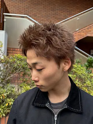 ショート カラー メンズ 安藤 晴大のヘアスタイル