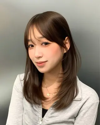 ミディアム 🎀韓国風顔周り× 透明感/梅田/アリサのヘアスタイル