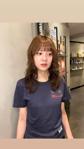 ロング カラー パーマ タナカ カナ🫧のヘアスタイル