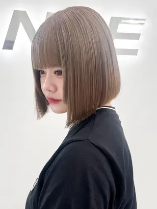 ショート カラー ヘアアレンジ 縮毛矯正🤍 盛れるボブ/ひかりのヘアスタイル
