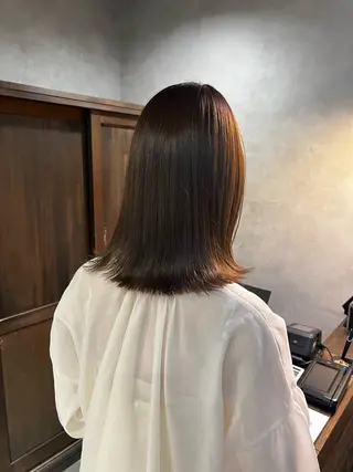 セミロング 天王町×韓国レイヤー 髪質改善 佐藤友茉のヘアスタイル