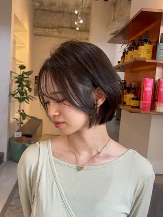 ショート 心美/ブリーチなし 透明感カラーのヘアスタイル