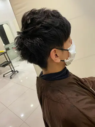 ショート パーマ メンズ 【育休中】EARTH 荒井店HARUNAのヘアスタイル