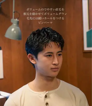 パーマ メンズ メンズショート タチカワユウキのヘアスタイル