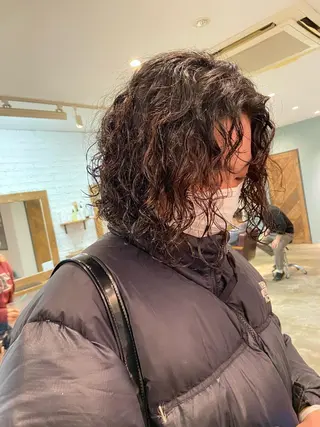 ミディアム パーマ 原一真/ 外国人ショートヘアのヘアスタイル
