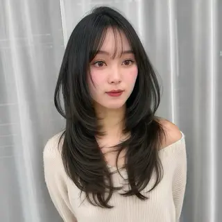 ロング カラー 韓国レイヤー× 顔まわり🕊️テルのヘアスタイル