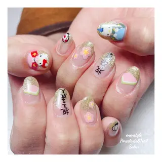 ミディアム ネイル 🐾enen style 🐾のネイルデザイン