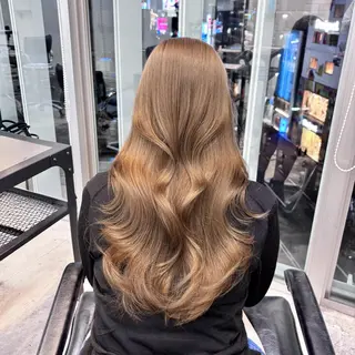 ミディアム カラー ヘアアレンジ 🎀モテ暖色× エクステ🎀あかりのヘアスタイル