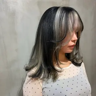 セミロング カラー qpula misuzuのヘアスタイル