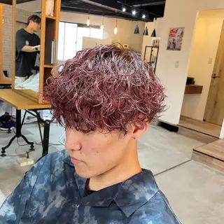 ショート カラー パーマ メンズ ツイスパ特化 石川 歳也のヘアスタイル