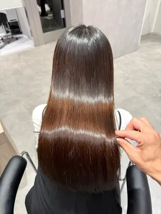 ロング カラー パーマ ヘアアレンジ 縮毛矯正/髪質改善/ ブリーチ毛/木元渓太のヘアスタイル