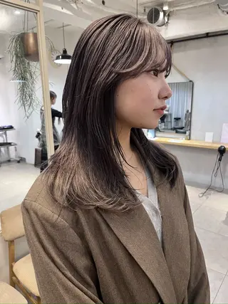 セミロング カラー 赤み消しカラー/ ミントカラー/トモキのヘアスタイル