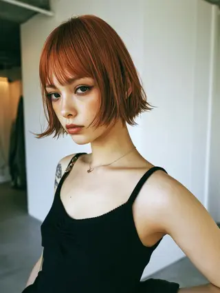 ミディアム 縮毛矯正×レイヤー Hiroto/表参道のヘアスタイル