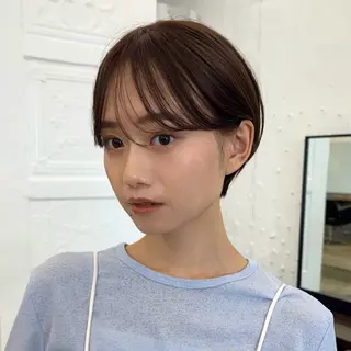 ショート カラー 顔まわり🥨レイヤー /透明感/水口舞奈のヘアスタイル