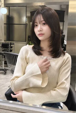 ミディアム 🦋韓国風レイヤー/ 艶髪矯正🦋凛太郎のヘアスタイル