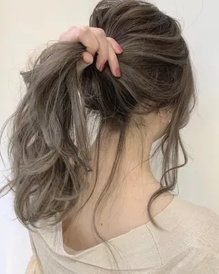 ロング カラー ヘアアレンジ 【公式】amble luxe池袋東口🩷のヘアスタイル