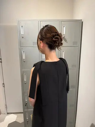 セミロング ヘアアレンジ ブリーチ/アレンジ 天満/chihiroのヘアスタイル