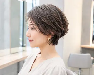 ショート カラー 生駒のパーマ達人 FEELけんけんのヘアスタイル