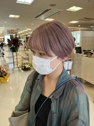 セミロング カラー 暖色/ブリーチカラー 🎀 M i k uのヘアスタイル