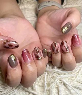 ミディアム カラー パーマ ヘアアレンジ メンズ キッズ ネイル マツエク・マツパ el. by Aoのネイルデザイン