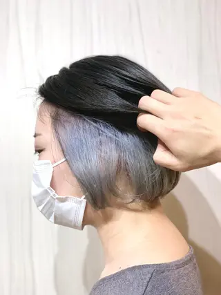 セミロング カラー ヘアアレンジ ✨錦糸町ブリーチ/ ホワイトカラー皇気✨のヘアスタイル