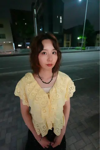 ミディアム パーマ 石田 俊介のヘアスタイル