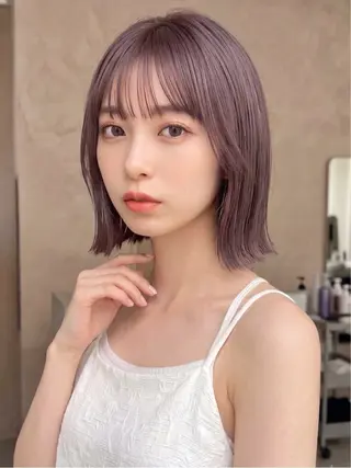 ミディアム 韓国風🥀透明感 カラー🖤uraraのヘアスタイル