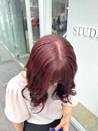 セミロング カラー ayaka♡ 柔らかカラーのヘアスタイル