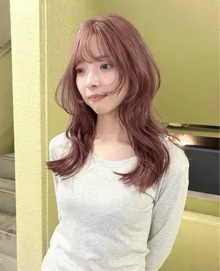 セミロング 似合わせレイヤー ＆縮毛矯正のヘアスタイル
